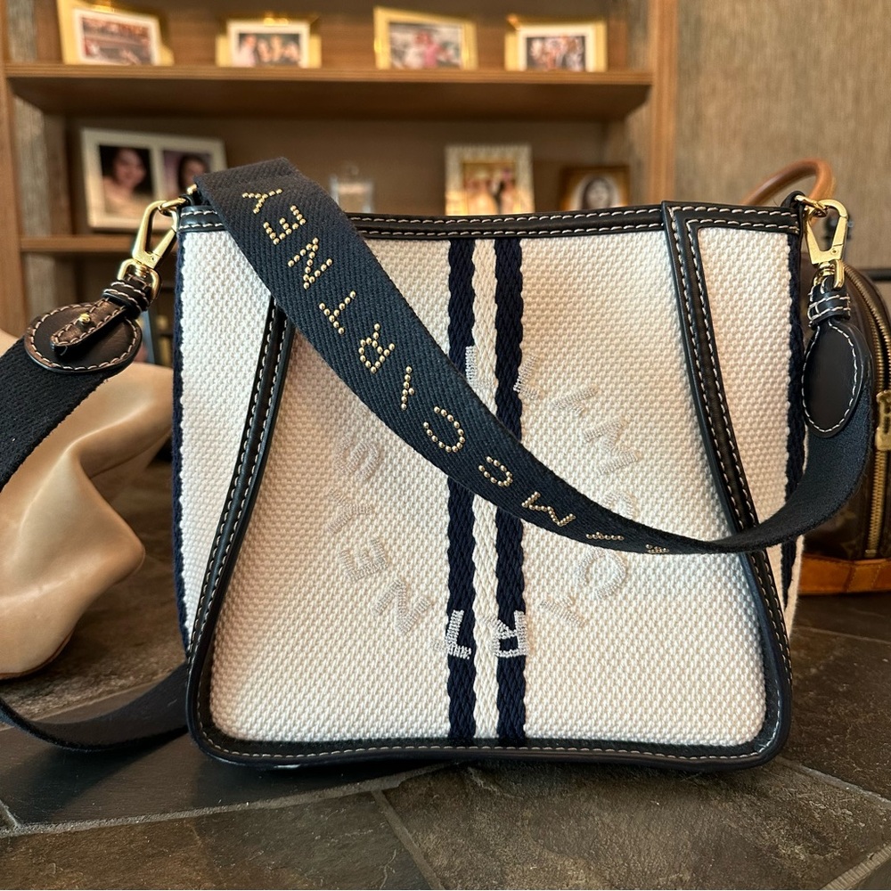Stella McCartney Logo canvas bag white and black